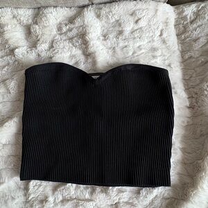 Babaton Charcoal Ribbed Knit Top